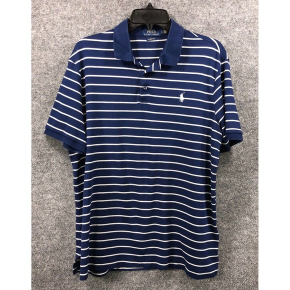 Other - POLO Ralph Lauren Shirt Men's L Blue Striped Casual Button Down Collared